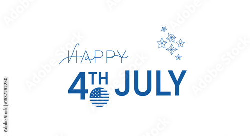 Happy 4th of July patriotic text vector