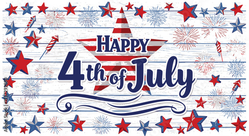 Happy 4th of July patriotic banner vector