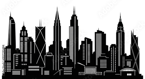 City Skyline Silhouette Illustration Design.