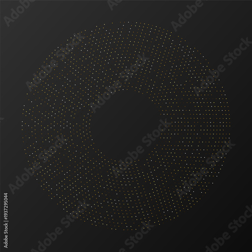 Abstract gold glowing halftone dotted background