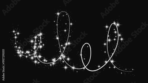 Silver glittering confetti wave and stardust