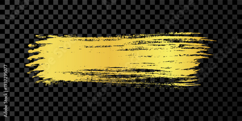 Gold brush stroke on white background