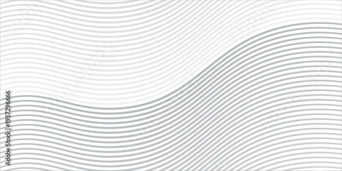 Gray wavy line background with a smooth gradient. The background features a flowing pattern with gray and white, creating a serene texture.