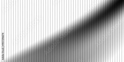 Reeded glass with black and white gradient. Ribbed glass background with refraction effect. Abstract vector background