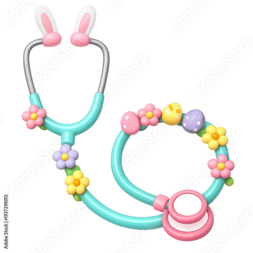 Wallpaper Mural Easter Medical Stethoscope Eggs Bunny Spring Healthcare Holiday Isolated Illustration Torontodigital.ca