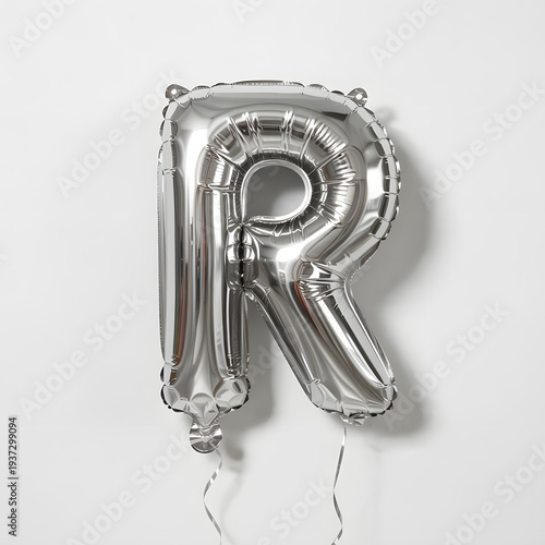 Silver letter R balloon