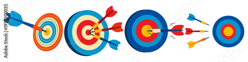 Target, Circle, Bullseye, Aim, Focus  Flat Vector Illustration on Transparent Background