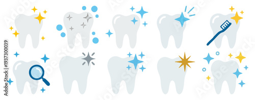Tooth Care, Dental, Hygiene, Oral Health  Flat Vector Illustration on Transparent Background