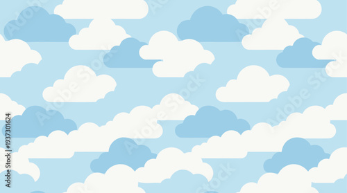 A serene sky filled with various white and blue clouds viewed from below in a peaceful atmosphere