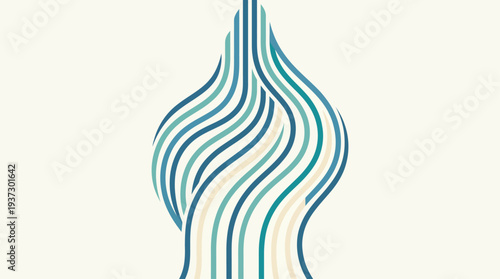 Abstract wavy lines forming a fluid shape, illustration, close-up view