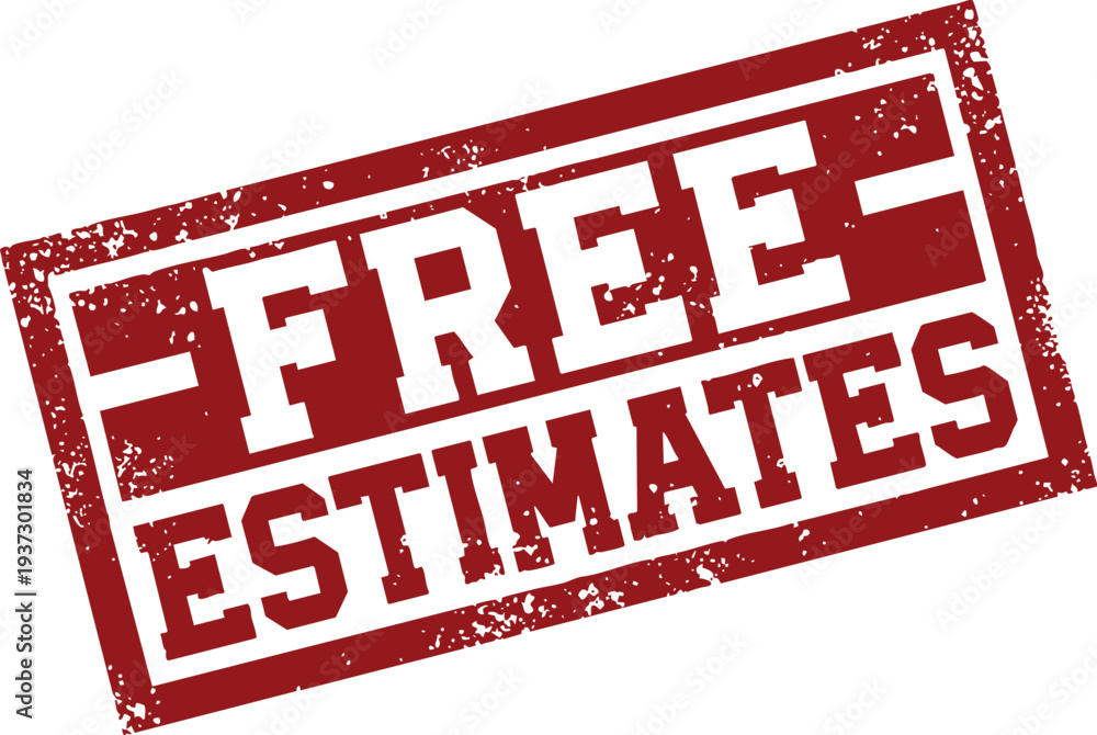 Fototapeta premium Free Estimates Business Rubber Stamp