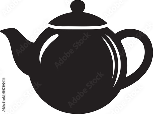 teapot black silhouette vector,teapot icon
