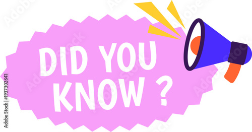 Interesting fact sticker. Did you know speech bubble label