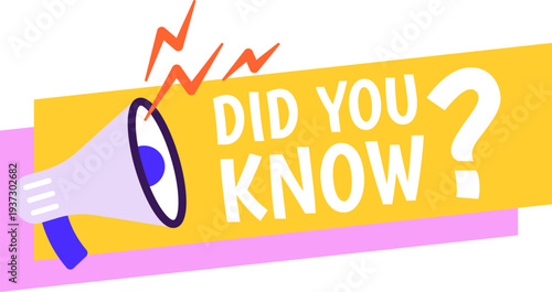 Marketing information tag. Did you know trivia label