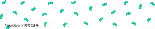 Falling dollar bills pattern. Money banknote rain