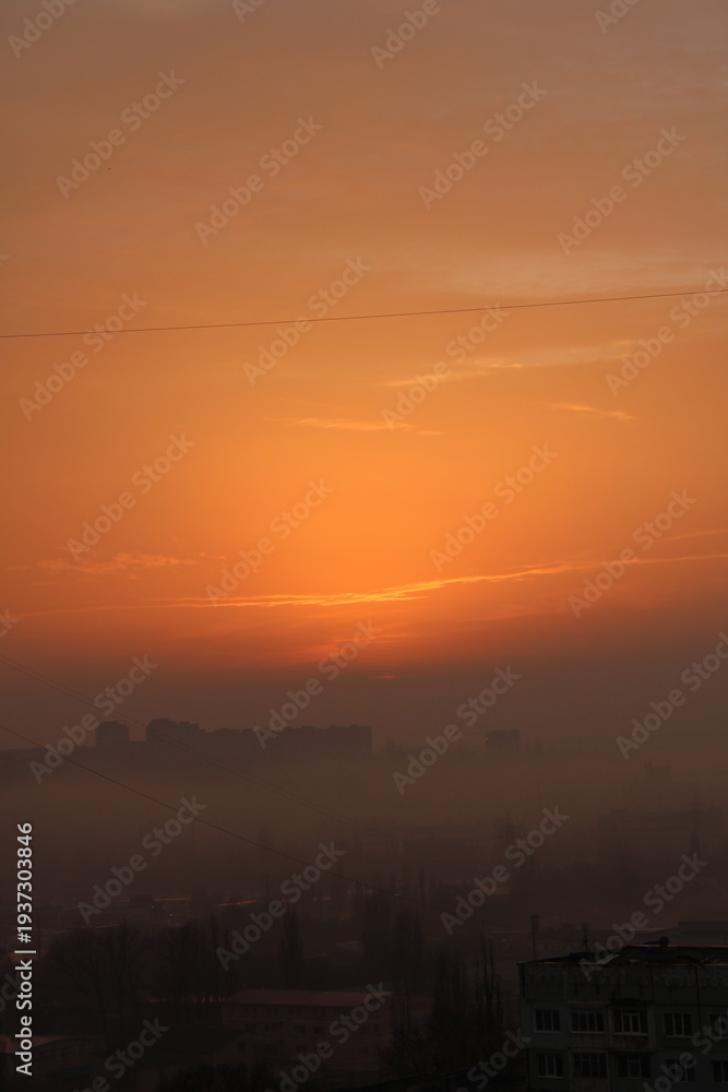 Fototapeta premium City day and sunset