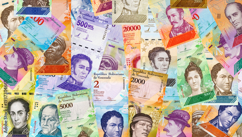 Cuadro en lienzo Venezuelan bolivar banknote