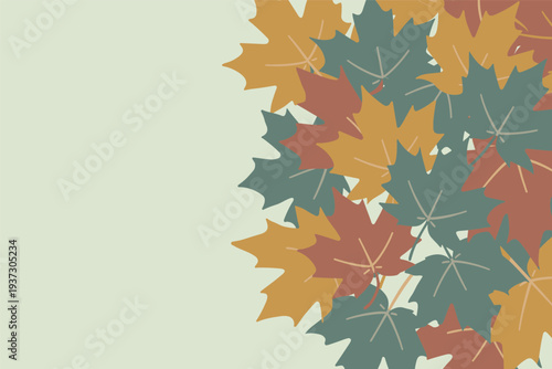 Vibrant autumn leaves in shades of orange, yellow, and green, autumn season concept