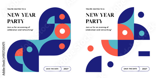 Modern New Year Party Invitation – Stylish Event Design for Celebration, Networking, and Festive Gatherings | Save the Date & RSVP