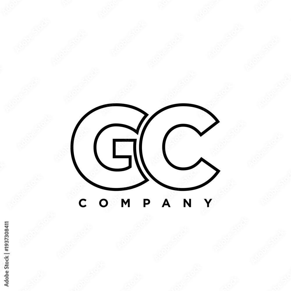 Obraz premium Letter G and C, GC logo design template. Minimal monogram initial based logotype.
