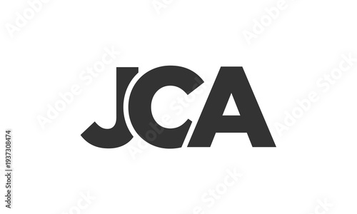 JCA logo design template with strong and modern bold text. Initial based vector logotype featuring simple and minimal typography. Trendy company identity.