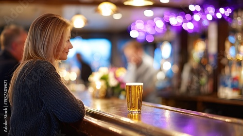 Celebration Pub Atmosphere With People Enjoying Drinks and Socializing at a Bar