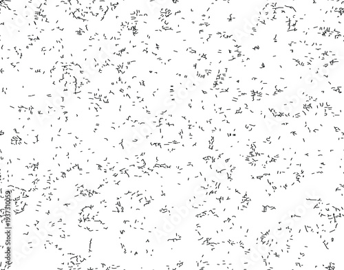 Full Seamless abstract micro dash pattern with scattered sketch marks on a clean white background. Minimal print with hand drawn rhythm, light texture, and modern surface energy.