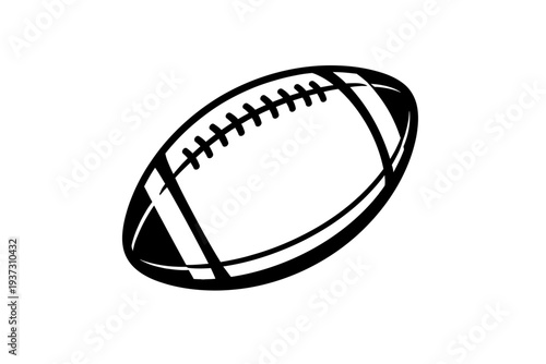 Minimalist Black and White American Football Illustration Icon Vector. Ideal for Sports Events, Game Day Graphics, Team Logos, Athletic Apparel, Championship Promotions, Digital Art, Web Design, Marke