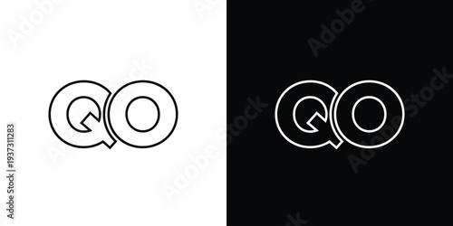 Letter Q and O, QO logo design template. Minimal monogram initia
