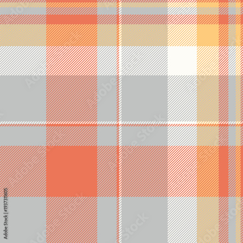 Row fabric tartan texture, folded plaid seamless textile. Identity check pattern vector background in silver and red colors.