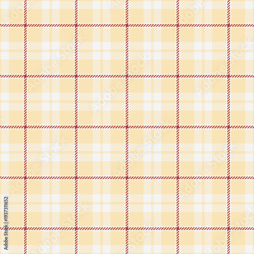 1940s tartan background seamless, graph textile fabric vector. Surface pattern check texture plaid in white and light colors.