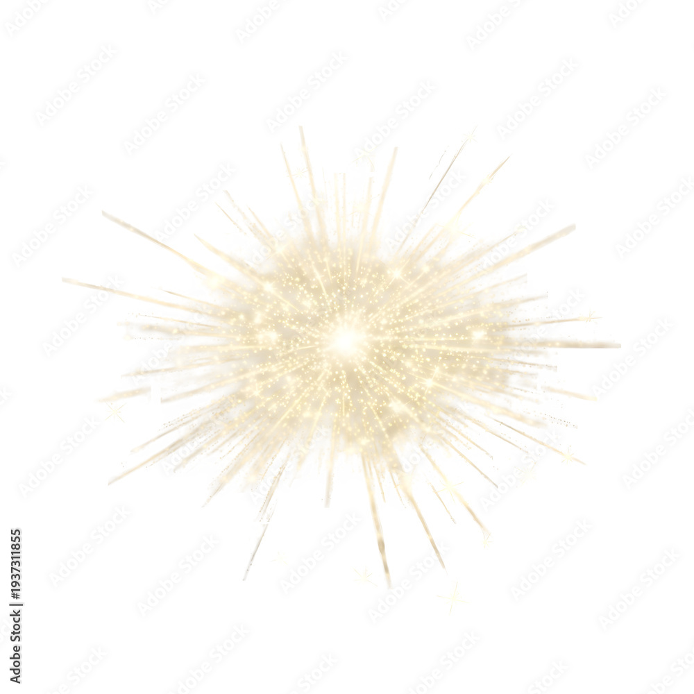 Obraz premium Sparkling firework explosive light on black background