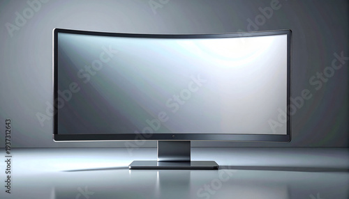 Isolated against a white backdrop is an ultra wide curve lcd monitor screen