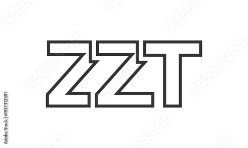 ZZT logo design template with strong and modern bold text. Initial based vector logotype featuring simple and minimal typography. Trendy company identity.
