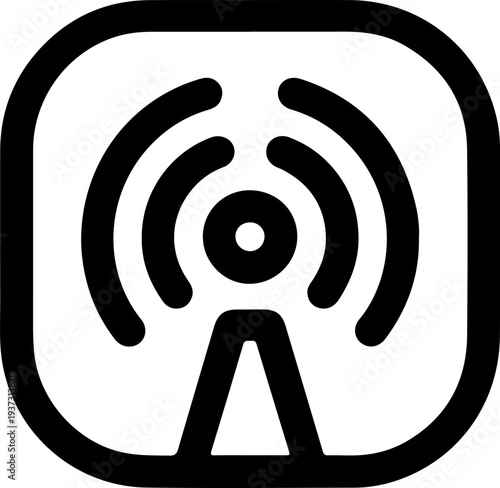 wifi signal icon with rounded square frame