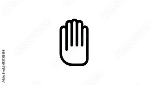 Black graphic of a hand with fingers extended on a white background. It's a minimalist design