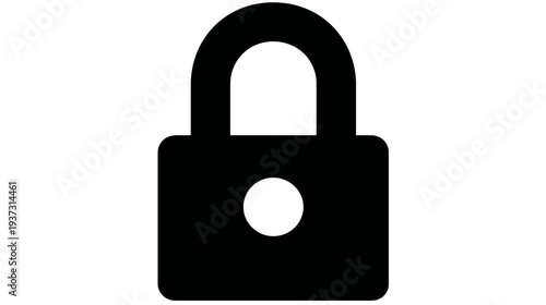 A black and white graphic showing a padlock, illustrating concepts of security