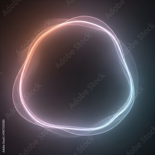 Glowing neon ring with dark background
