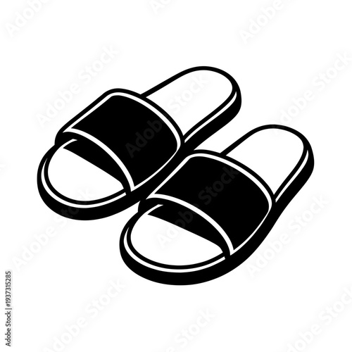 Black and white slip-on comfort slides, ideal for home, spa, shower, pool, or beach. With lightweight, quick-dry, open-toe design for versatile wear. Durable, water-friendly footwear ensuring ultimate