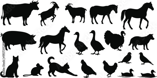 Collection of animal silhouettes