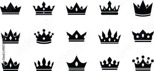 Collection of various crown silhouettes