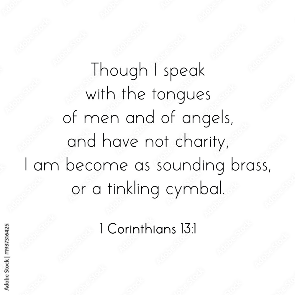 Obraz premium 1 Corinthians 13 1 Bible Verse on Charity