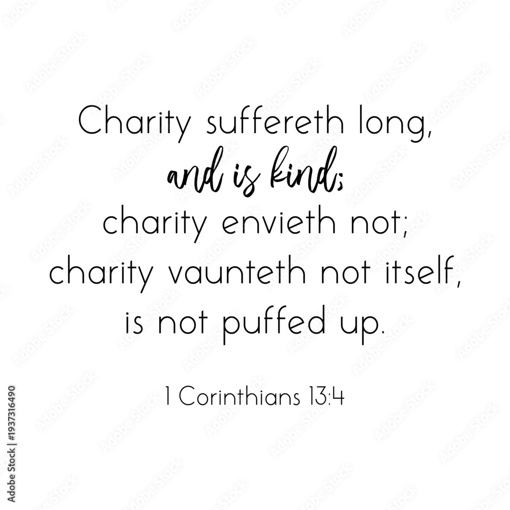 Obraz premium 1 Corinthians 13 4 Bible Verse About Charity