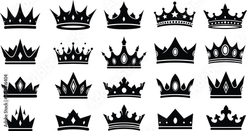 Collection of 15 unique crown silhouettes