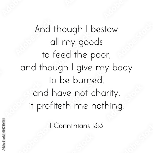 Bible Verse 1 Corinthians 13 3 on Charity and Love