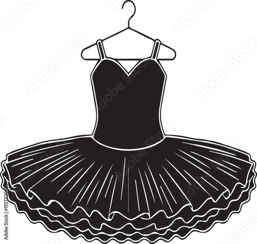 Traditional Ruffled Ballet Tutu on Hanger Silhouettes