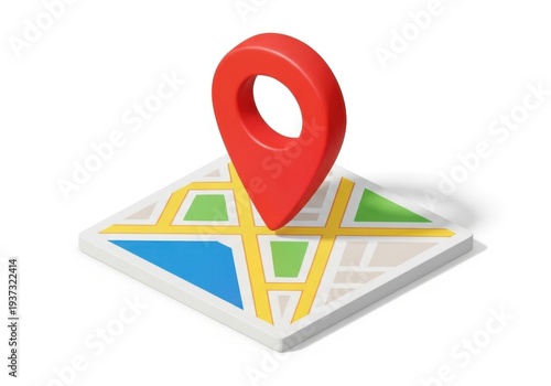 Free Download Red map pin on a colorful map isolated on white background - GFXLoad