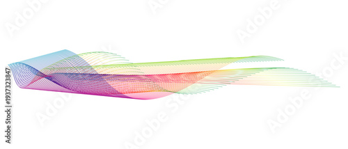 Abstract Colorful Wave Line Art Background with Rainbow Gradient and Modern Flowing Design