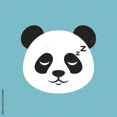 Cartoon panda face with closed eyes and a sleeping expression.