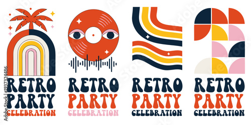 Retro Party Celebration Designs – Vintage Aesthetic Graphics, Groovy 70s & 80s Style Posters, Colorful Retro Templates, Nostalgic Event Art & Trendy Retro Branding